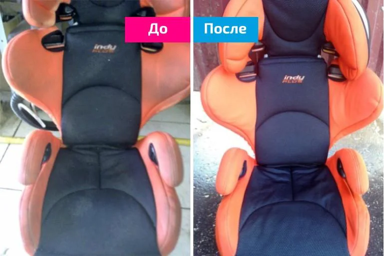 Химчистка детского автокресла с большим количеством пятен