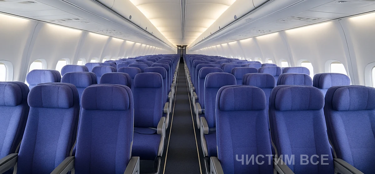 Химчистка в самолете в аэропорту Жуковский