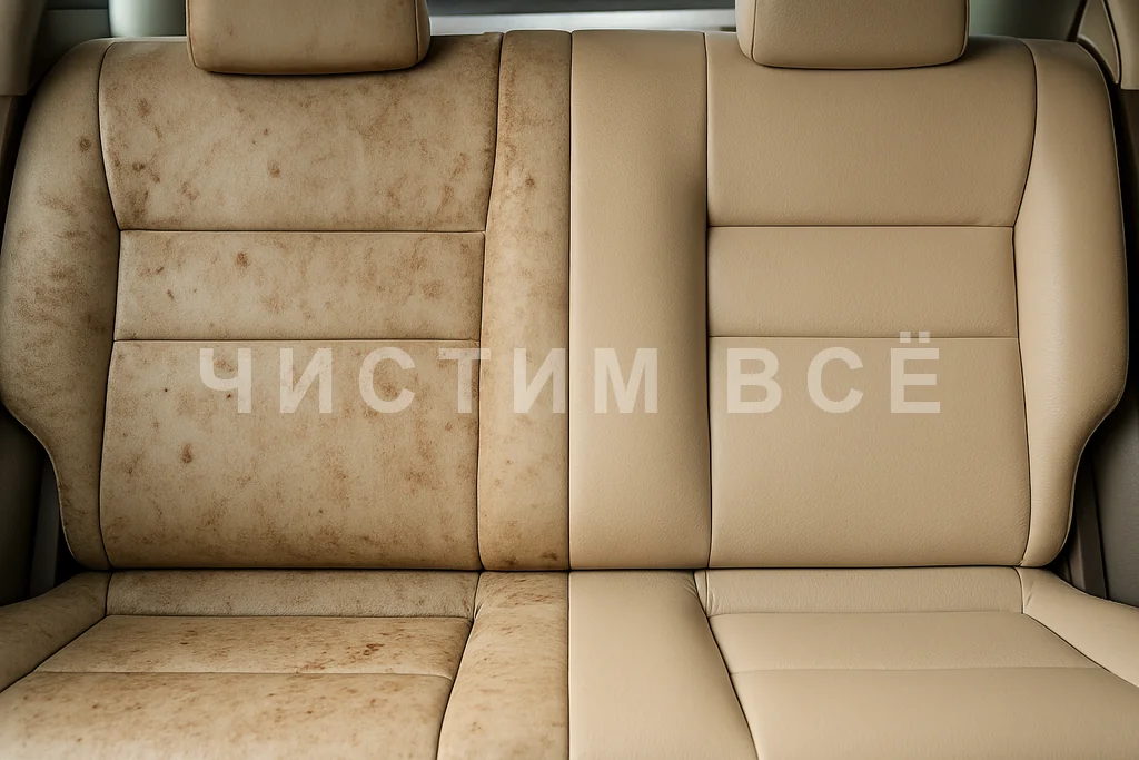 Химчистка кожаного салона автомобиля: до и после