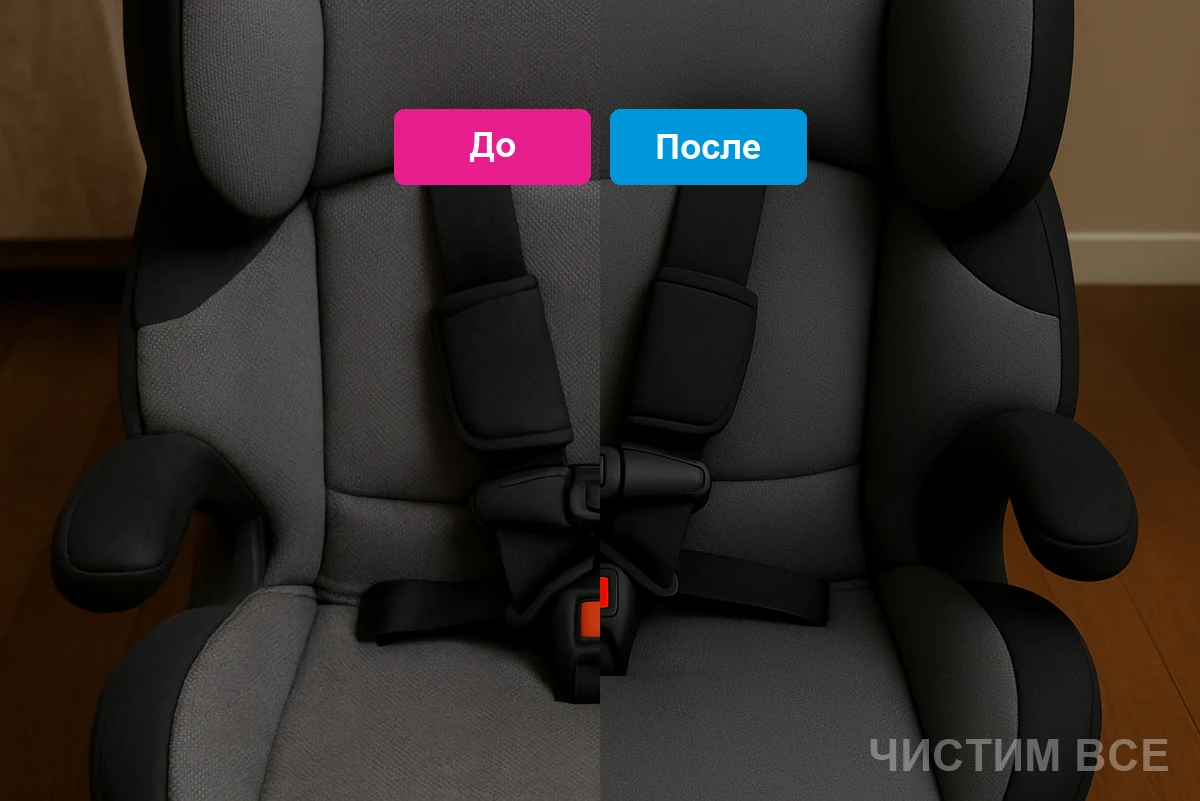 Child car seat before and after cleaning Химчистка коляски для многодетной семьи
