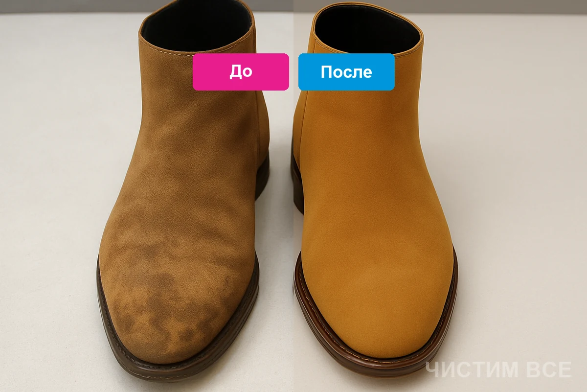 Химчистка замшевых сапог для Галины